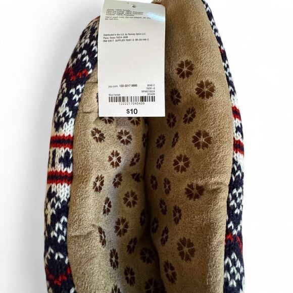 NWT Mixit Women’s 1-Pair Sherpa Slipper Socks (L/XL) Sweater Blue Fair Isle, Was - Picture 4 of 7